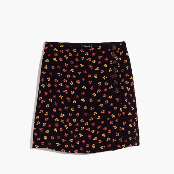 Madewell Side-Button A-Line Mini Skirt in Feline Floral Size 4 - Picture 4 of 8